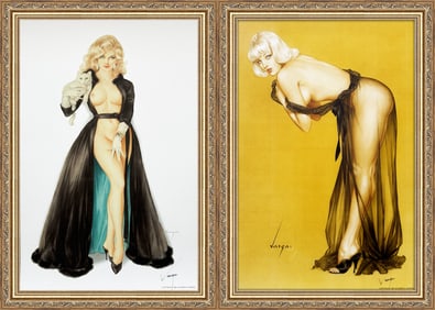 Alberto Vargas "I Never Go Out" Playboy February 1966 and "Please Don't Peek" Playboy September 1962