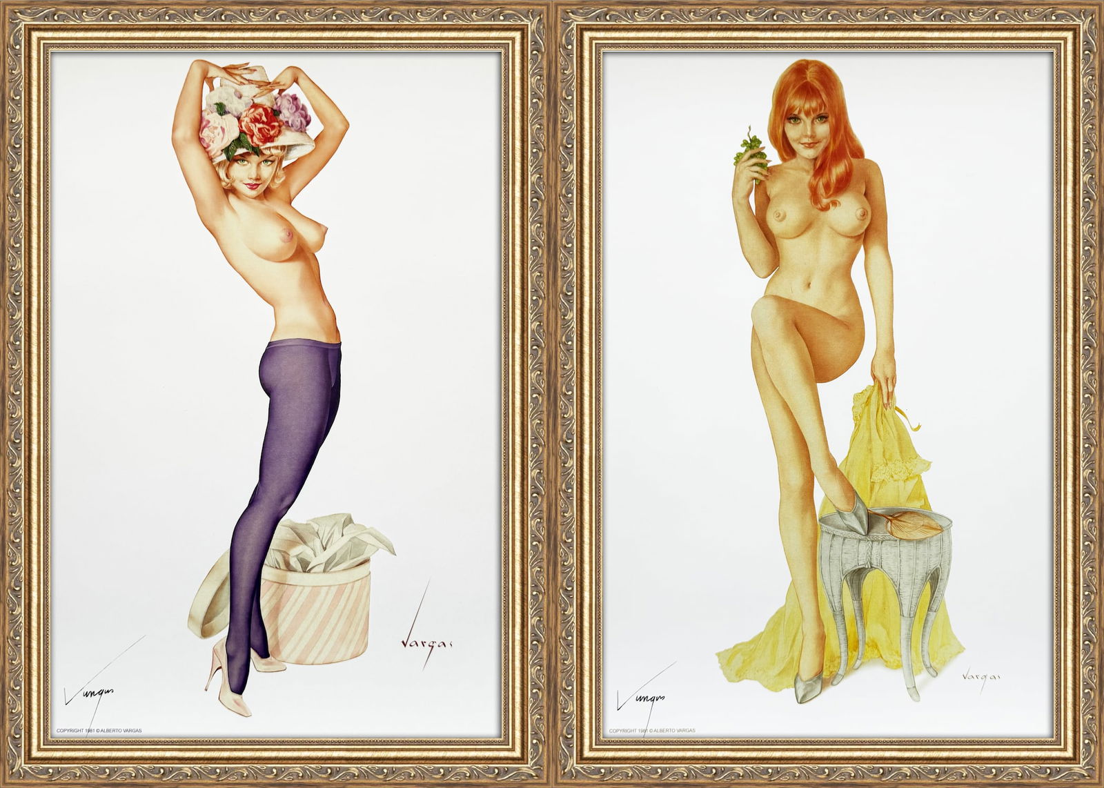 Alberto Vargas "Darling it's My Hat" and "Does This Look Like a Nice Spot For a Picnic?" (1 of 9)