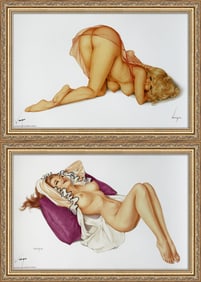 Alberto Vargas Playboy December 1974 and "Just Add Mistletoe" Playboy March 1971