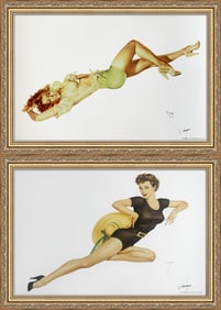 Alberto Vargas  Esquire-Era Pin-Up 1943 and Varga Girls Two of Clubs Playing Card 1953