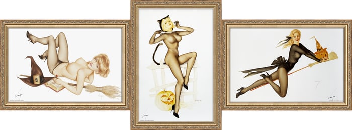 Alberto Vargas "Trick or Treat" Playboy October 1967, "Trick or Treat, Mr. Malcom?" and Bewitched