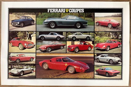 Ferrari Coupes Very Rare Vintage Poster