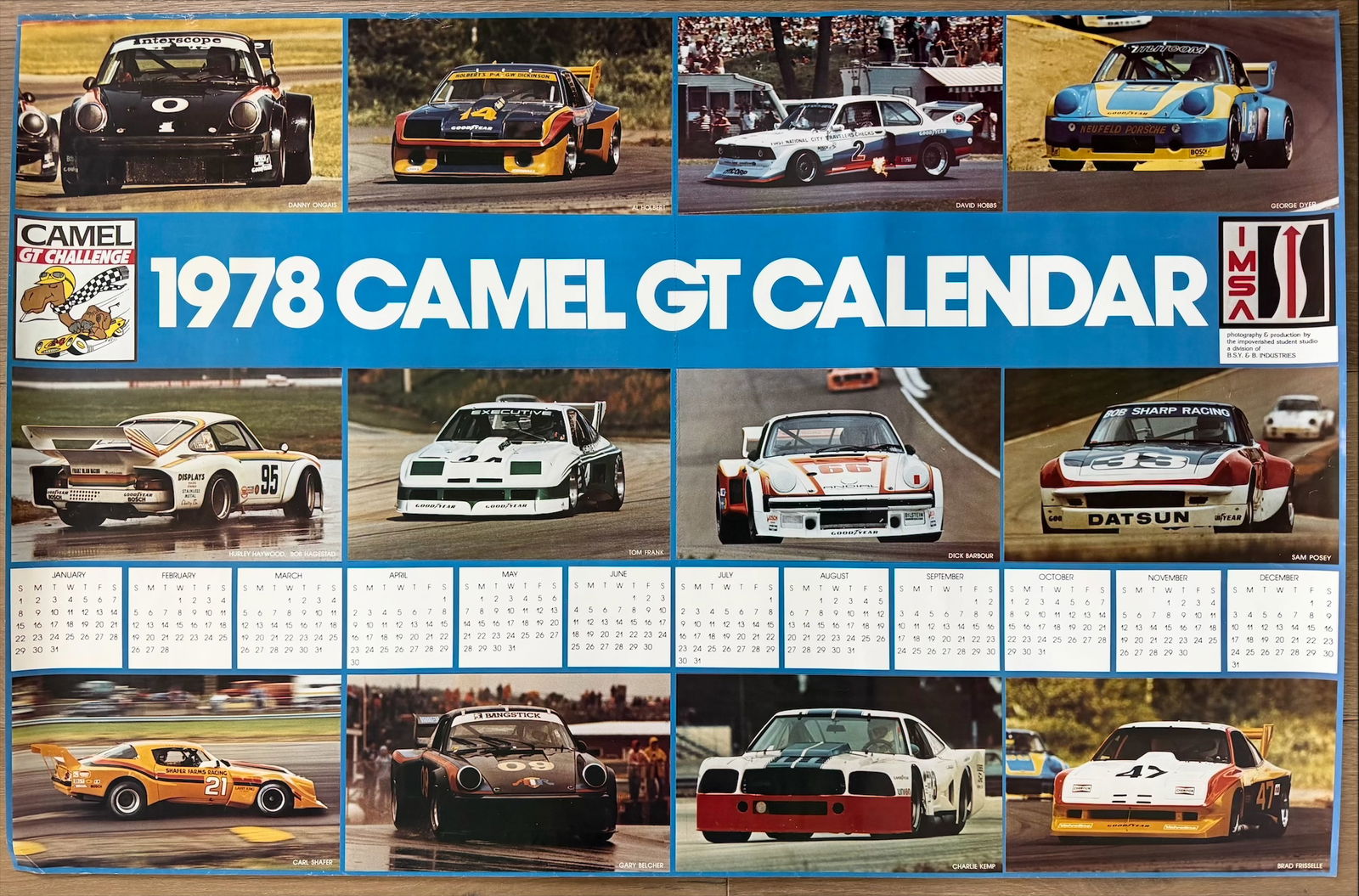 Rare 1978 Camel GT Challenge IMSA Wall Calendar – Iconic Porsche, Datsun & BMW Action! (1 of 1)
