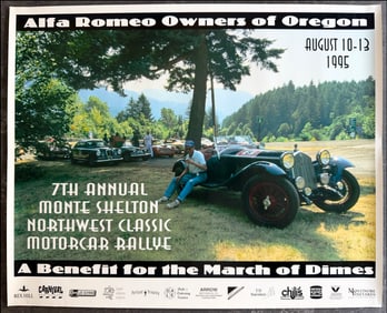 1995 Monte Shelton Northwest Classic Motocar Rallye Poster