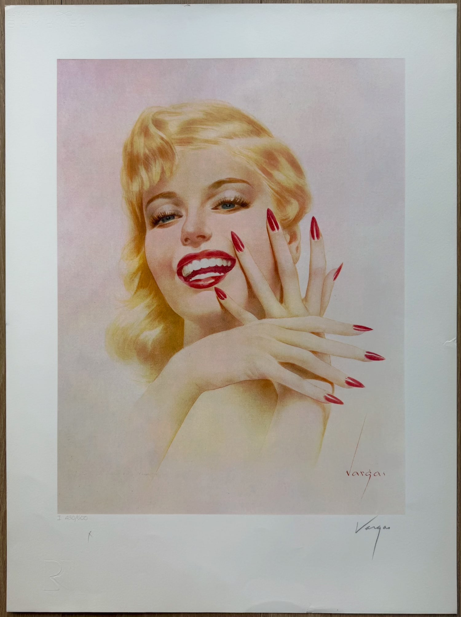 Alberto Vargas "Marilyn Monroe" Lithograph 1979 430/500: Unframed lithograph on Rives Woven Paper. "Marilyn Monroe". Signed and numbered. This print is particularly rare I haven't seen many of the numbered Marilyn lithographs even though this is numbered ou