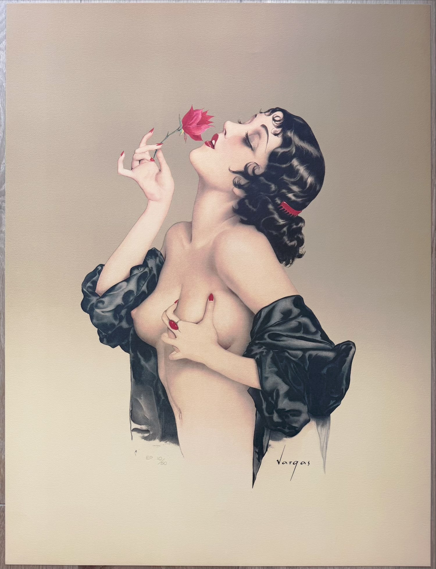 Alberto Vargas Memories of Olive EP 10/50 "Exhibition Proof": Transport yourself to the Roaring Twenties with this rare 1985 limited-edition lithograph of Alberto Vargas's 1920 masterpiece. Featuring silent film icon Olive Thomas – the first "Vargas Girl" –
