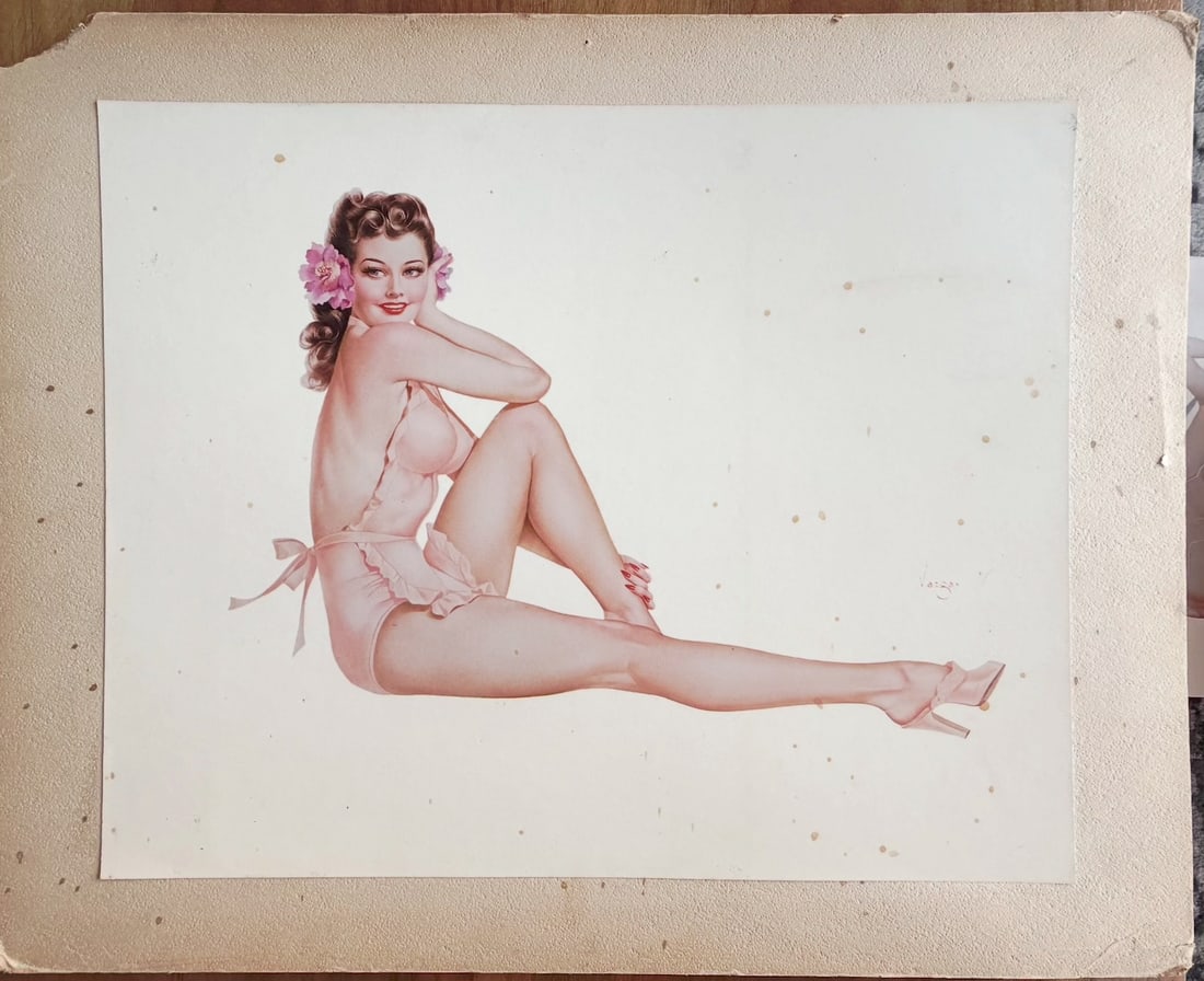 Alberto Vargas Unreleased artist proof for Esquire Magazine Extremely Rare: This was created in the 40's in preparation for an article release of Esquire.