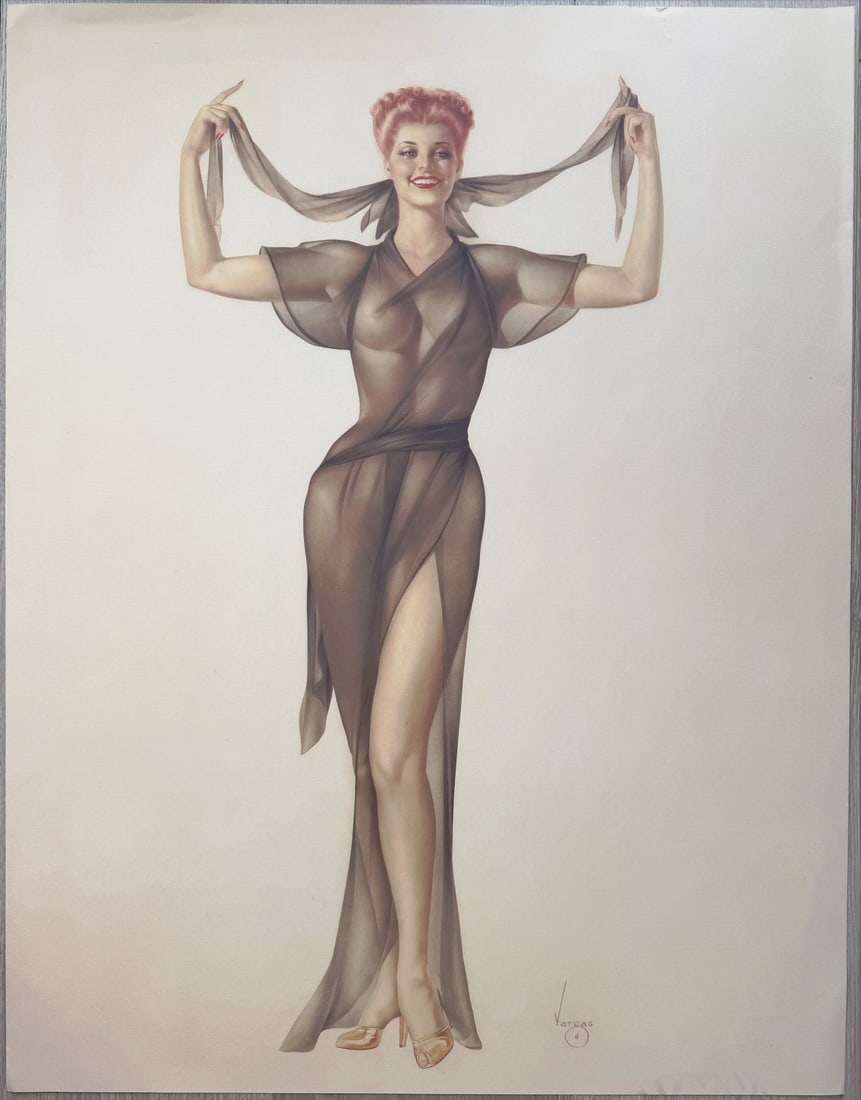 Alberto Vargas Miss Universe 1948 Extremely Rare last one I know of: Miss Uni-verse, circa 1948. Alberto used Linda Darnell's face, Jeanne Dean's bust and waist, and Marie Windsor's hips and limbs for this very rare lithograph