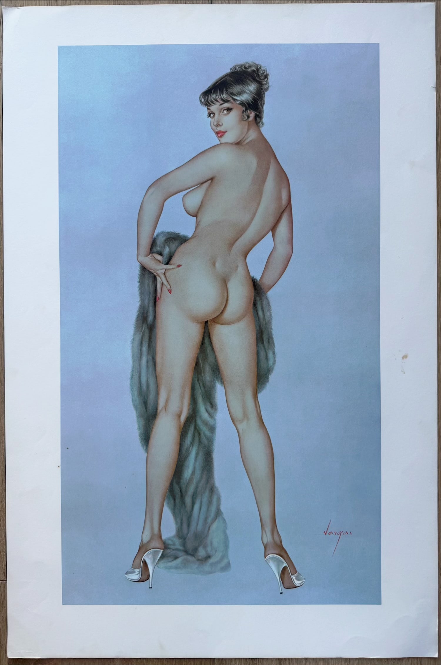 Alberto Vargas The Playboy Portfolio: This piece is a proof image for the Albert Vargas Playboy portfolio collaboration he did with playboy. This artwork appeared on page 94 of the May 1961 issue of Playboy Magazine, with the caption "Thi