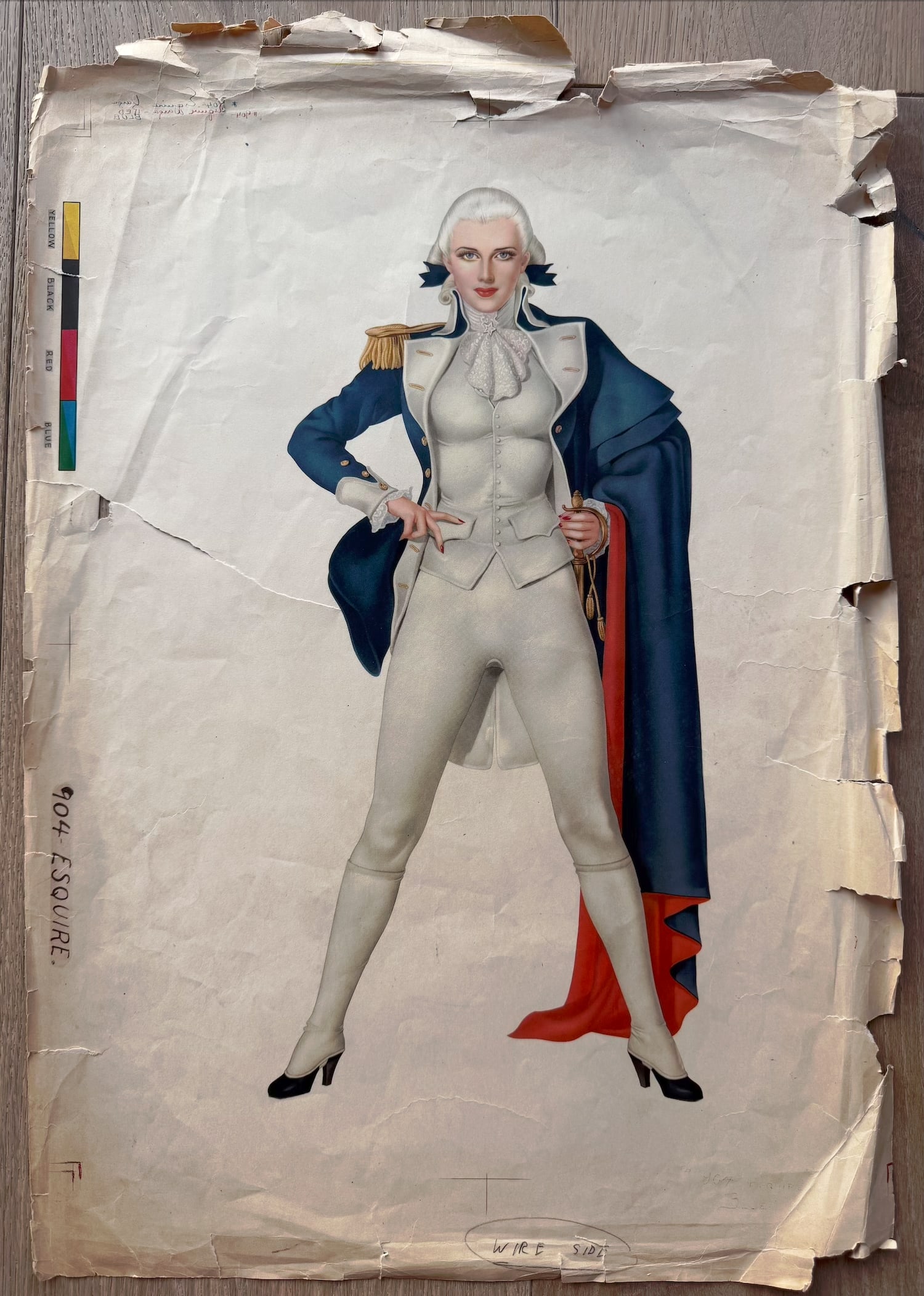 RARE Alberto Vargas Original Artist Proof - "Varga Girl: Victory Song" (Esquire, August 1942): This is an exceptional piece of American art history: an authentic, original artist proof by the legendary pin-up illustrator Alberto Vargas (1896-1982). This specific illustration, often referred to