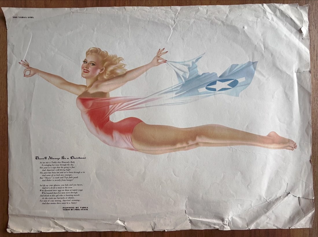 Alberto Vargas Esquire Proof "There'll Always Be a Christmas": This is an artist proof Vargas used in the creation of his publications in Esquire Magazine!