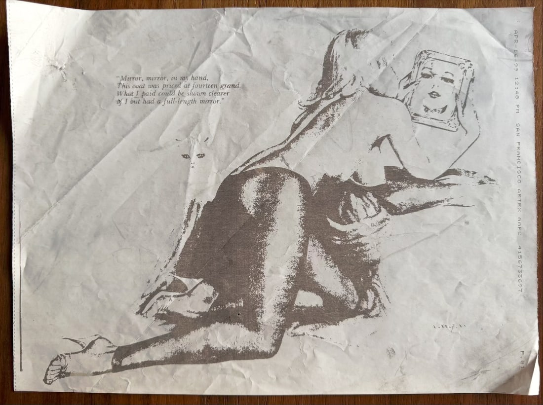 Alberto Vargas artist proof June 1964 "Mirror, Mirror, In My Hand": Originally published as the iconic centerfold illustration in the June 1964 issue of Playboy magazine.The piece features the whimsical original caption that accompanied the artwork's initial publicati