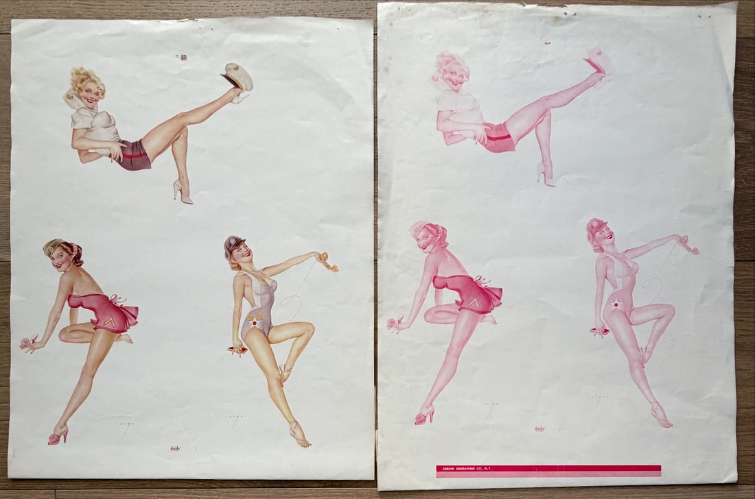 Alberto Vargas Artist Proofs: Offered here is an exceptional set of Artist Proofs by the legendary master of pin-up art, Alberto Vargas (1896–1982). These works represent a unique behind-the-scenes look at the high-fidelity prod