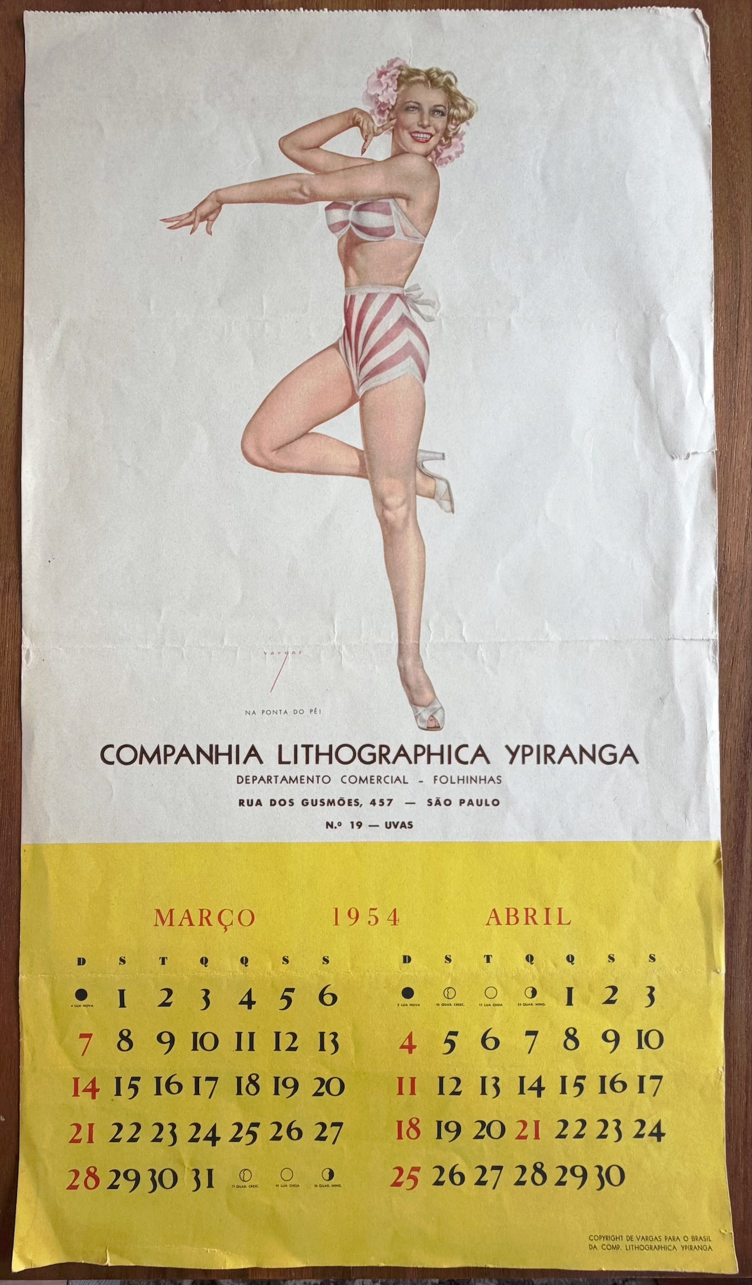 Alberto Vargas Brazilian Calendar Artist proof 1954: This Is a Artist Proof piece from vargas's estate.