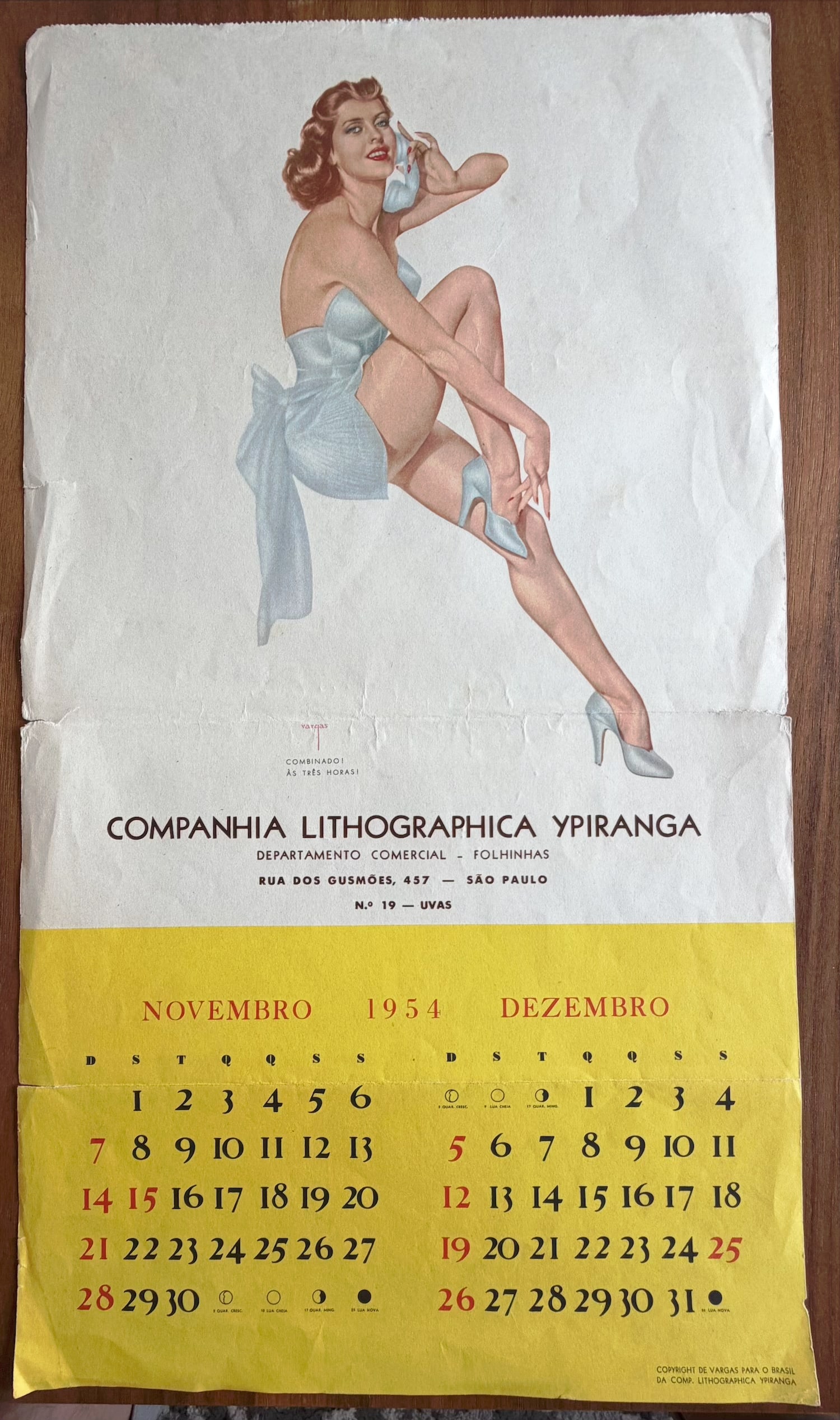Alberto Vargas Brazilian Calendar Artist proof 1954: This Is a Artist proof from vargas's estate.