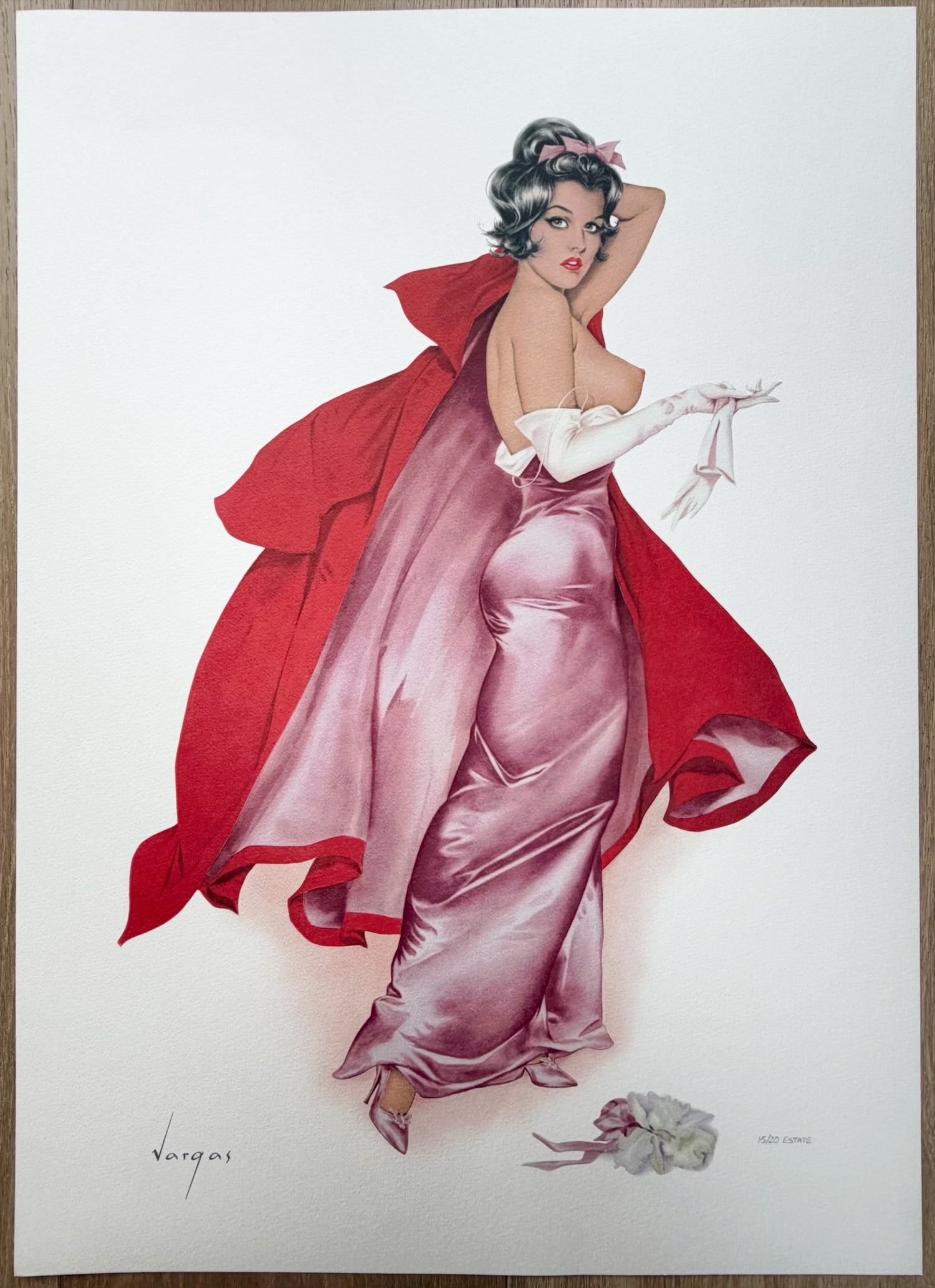 Alberto Vargas "Opening Night" 15/20 Estate: Originally published as a gatefold image in Playboy in 1963, the original artwork was held in their private collection for many years.