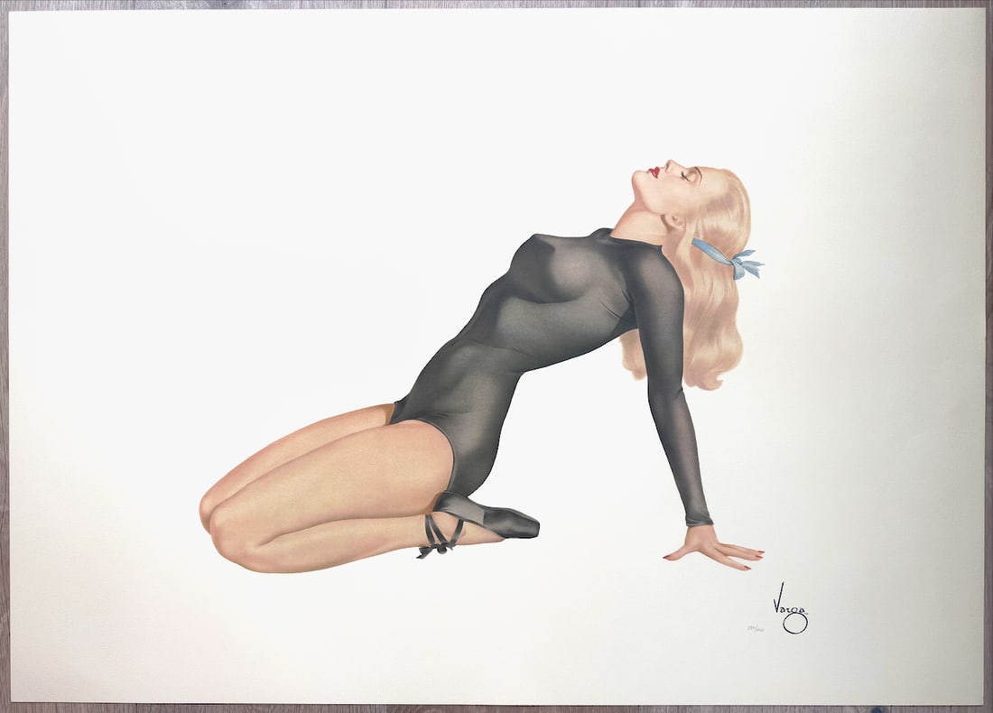 Alberto Vargas The Varga Girl San Francisco Art Exchange 284/450: This is one of the most recognizable images created by Alberto Vargas during World War II. American GI's frequently copied it onto their aircraft as a symbol of good luck. The "Varga Girl" poses with