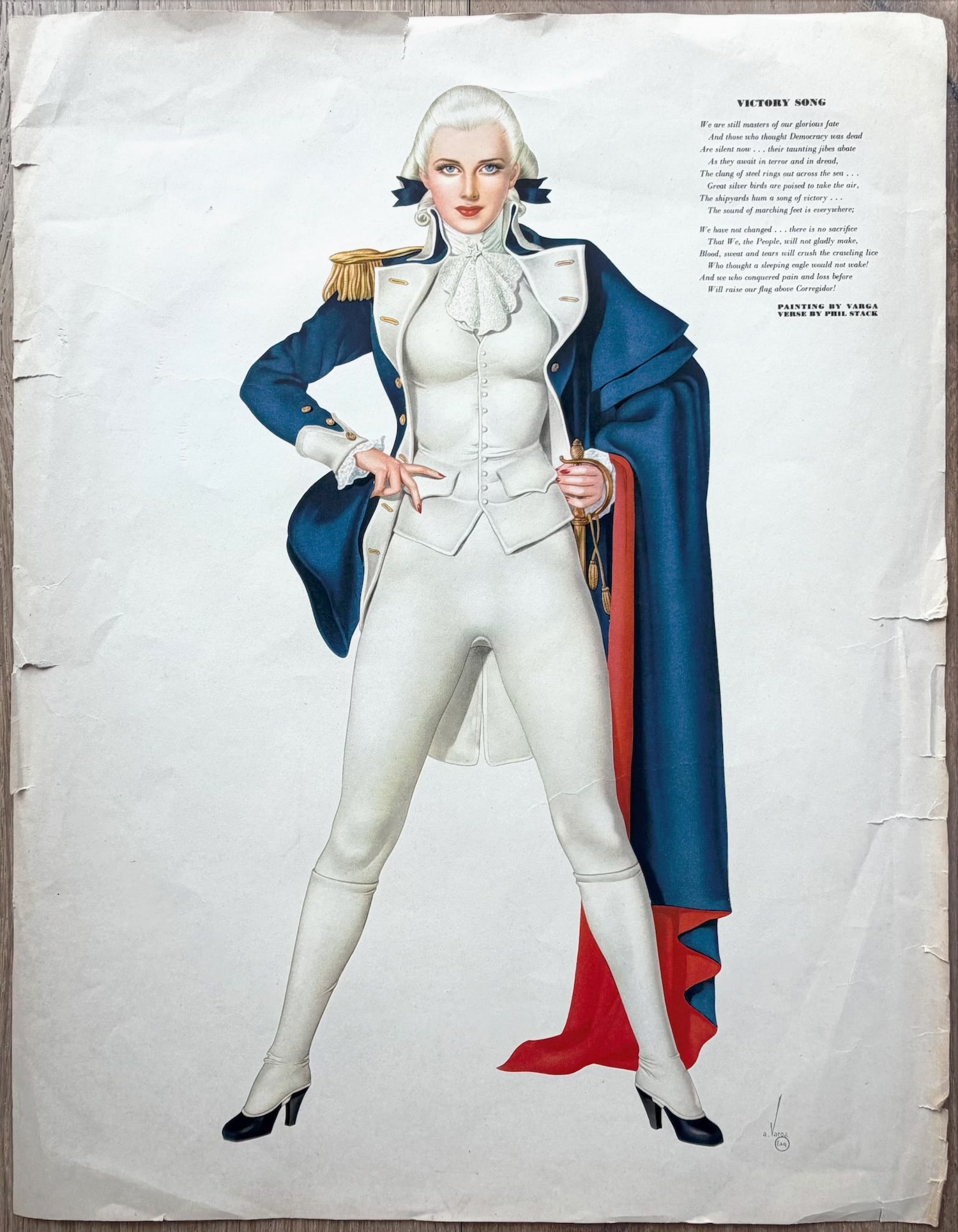 Alberto Vargas Esquire Artist Proof "Victory Song": This was from Vargas's estate and used in the creation of his article in Esquire Magazine.