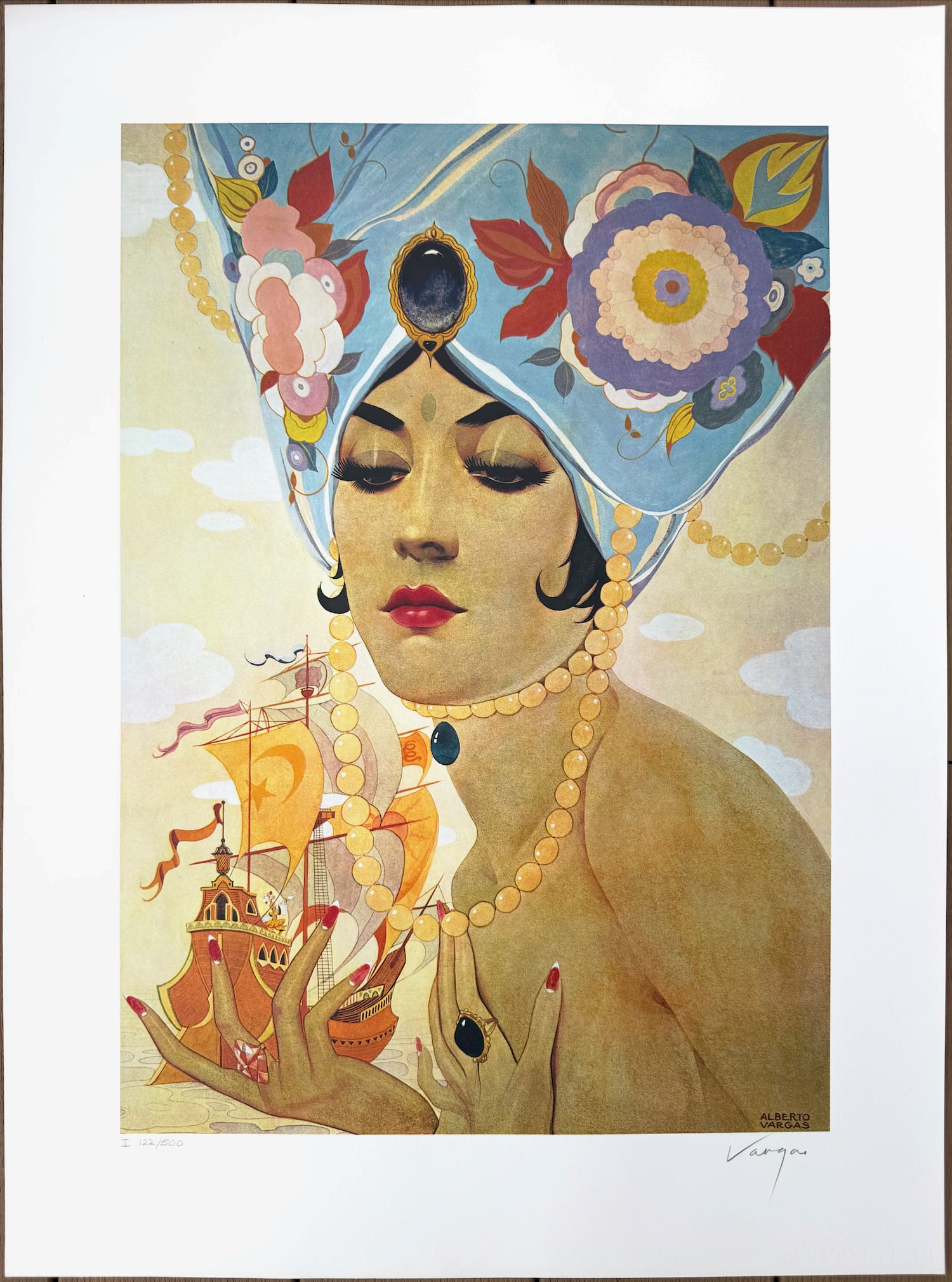 Alberto Vargas "SCHEHERAZADE" 1979 - 122/500: Alberto Vargas' depiction of the beguiling character from the class Middle Eastern tale, One Thousand and One Nights. Scherherazade spun grandiose tales to preoccupy King Shahryar, and thus spare her 