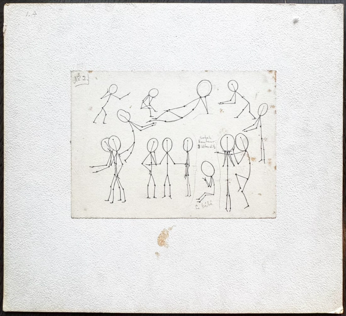 Alberto Vargas Stick Drawing from his personal collection and Estate!: This is from the Vargas Estate and appears to have been how he studied the human anatomy so he could better draw the girls for Playboy!!
