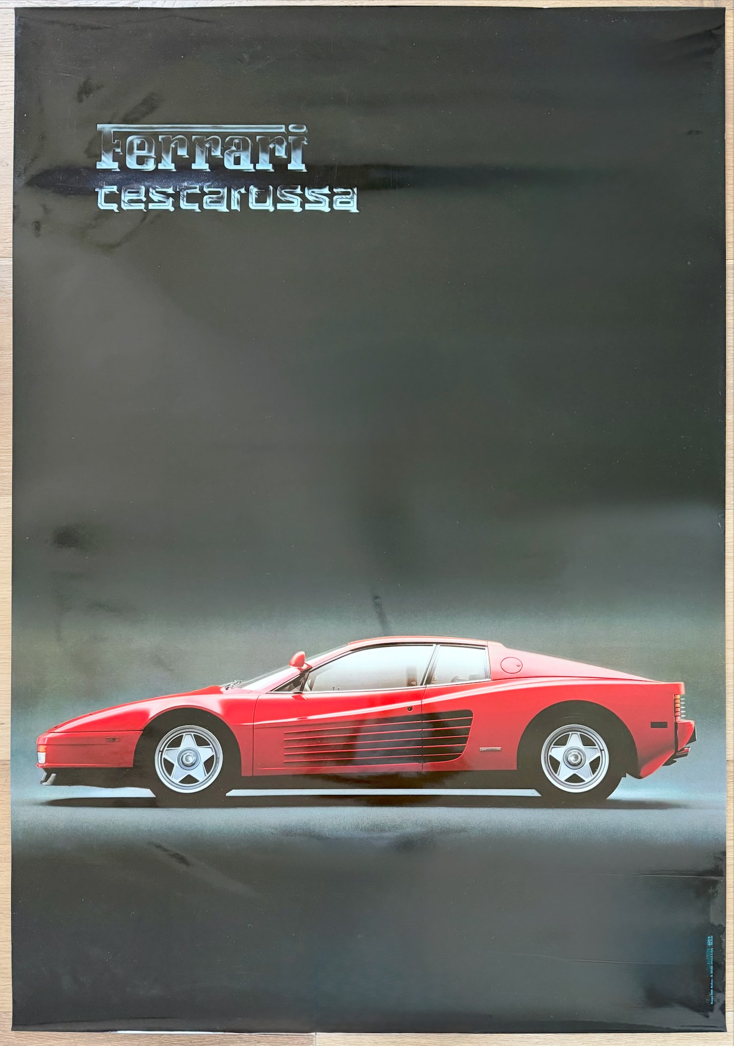 Rare Ferrari Testarossa Poster Stampa ARBE Modena - N. 333/84 - Printed in Italy - 7M/11/84: This poster was generally issued with the purchase of your vehicle and was made July 11th 1984 in Italy.
