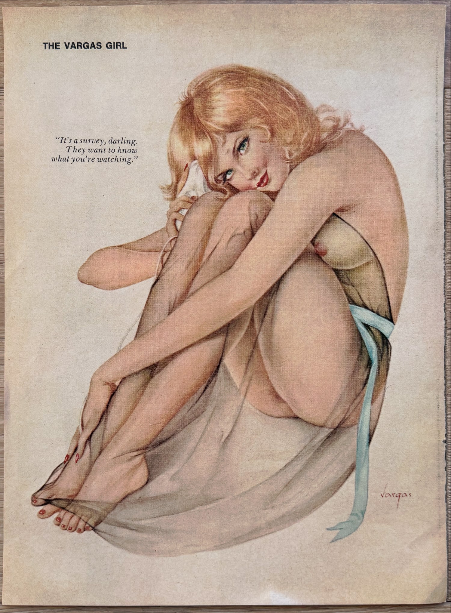 Alberto Vargas Playboy Magazine Clipping February 1978: Alberto Vargas used this while he was creating the February 1978 issue of Playboy.