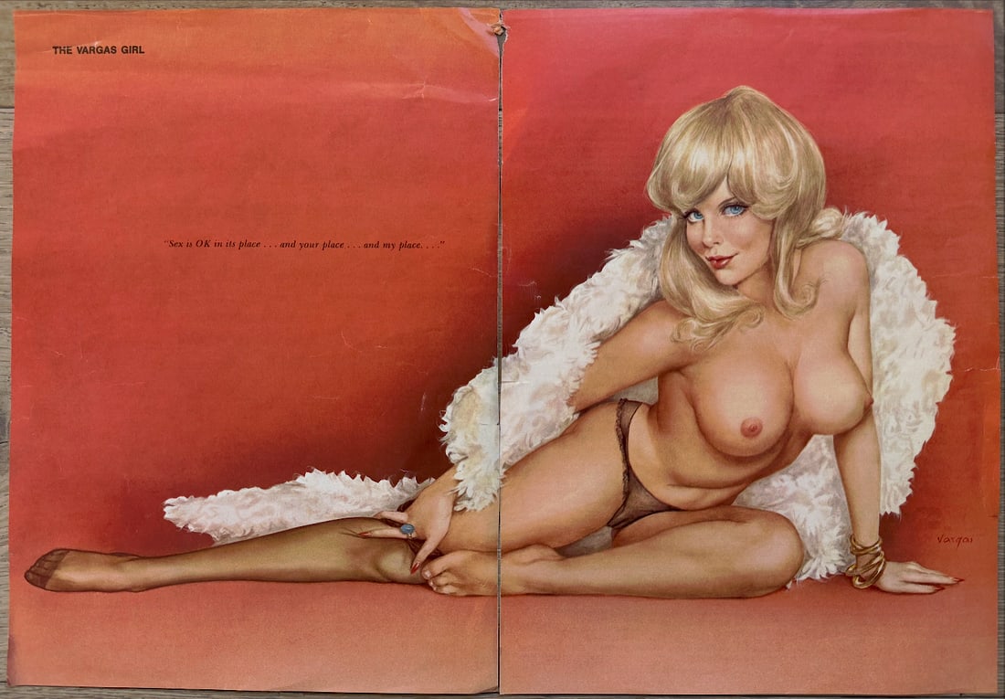 Alberto Vargas Playboy Magazine Clipping January 1975: Alberto Vargas used this while he was creating the January 1975 issue of Playboy.