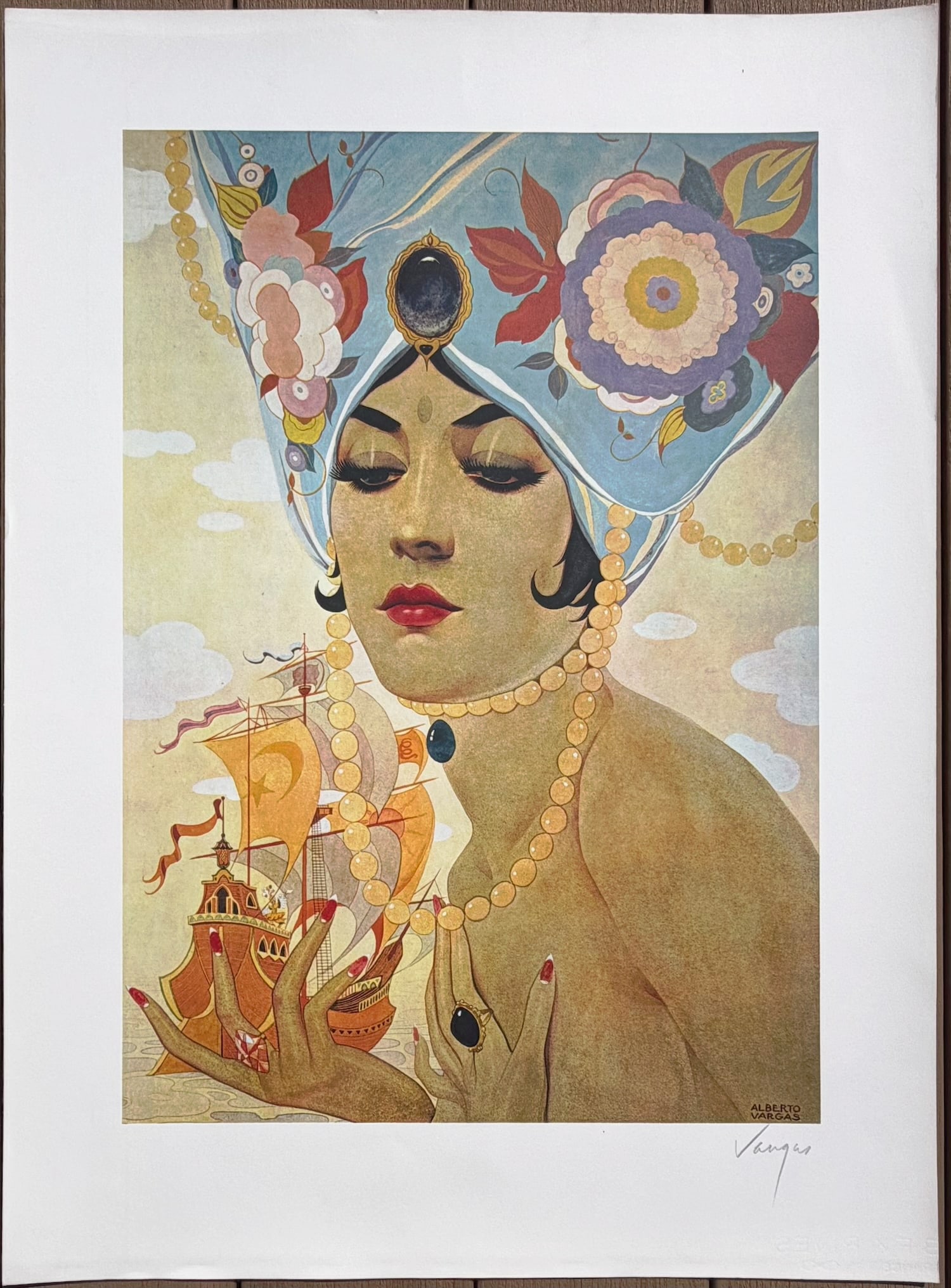 Alberto Vargas "SCHEHERAZADE" 1979: This print is signed and was produced by the San Francisco Art Exchange in 1979.