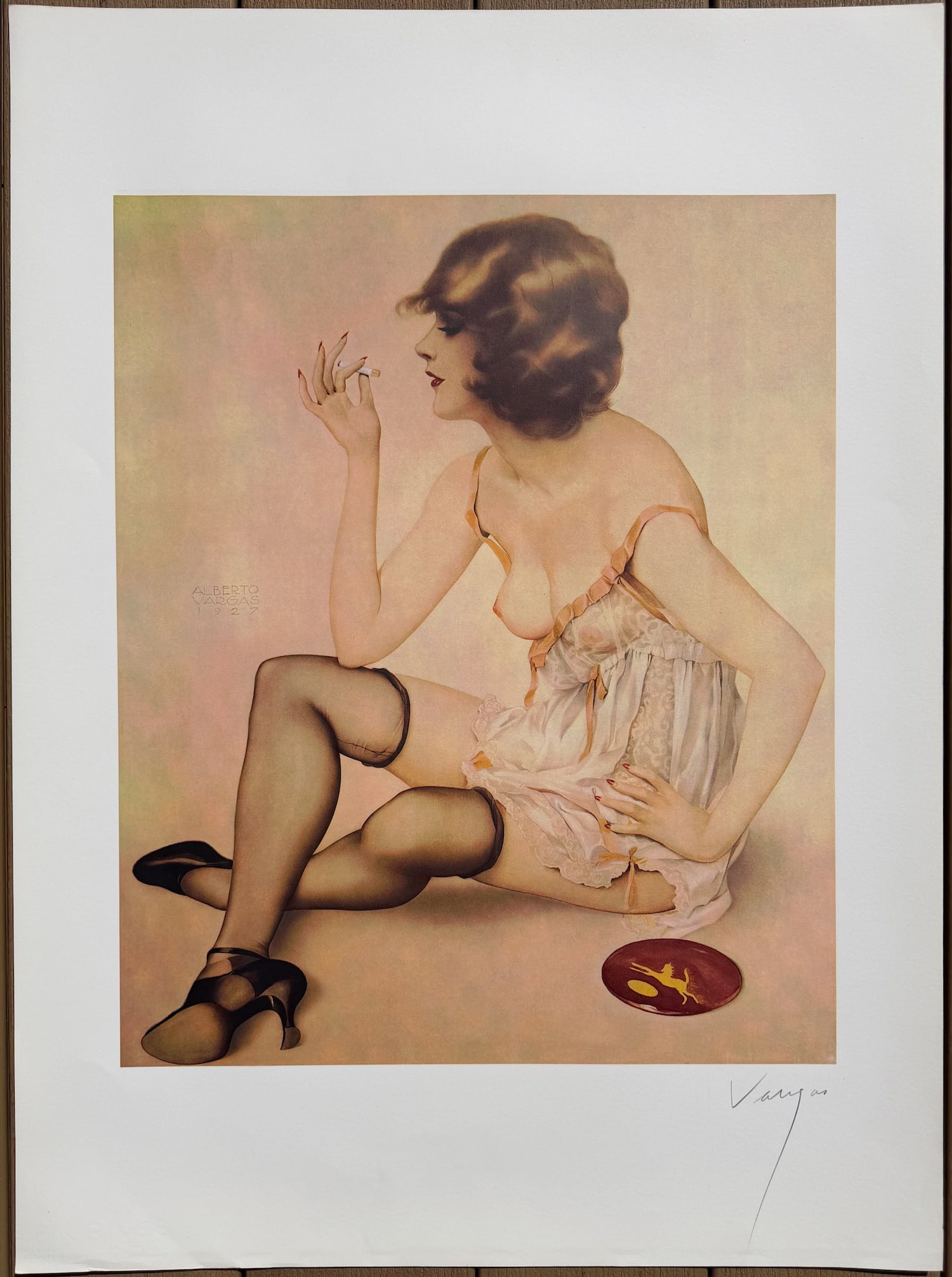 Alberto Vargas Signed Smoke and Dreams: This print is signed and was produced by the San Francisco Art Exchange in 1979.