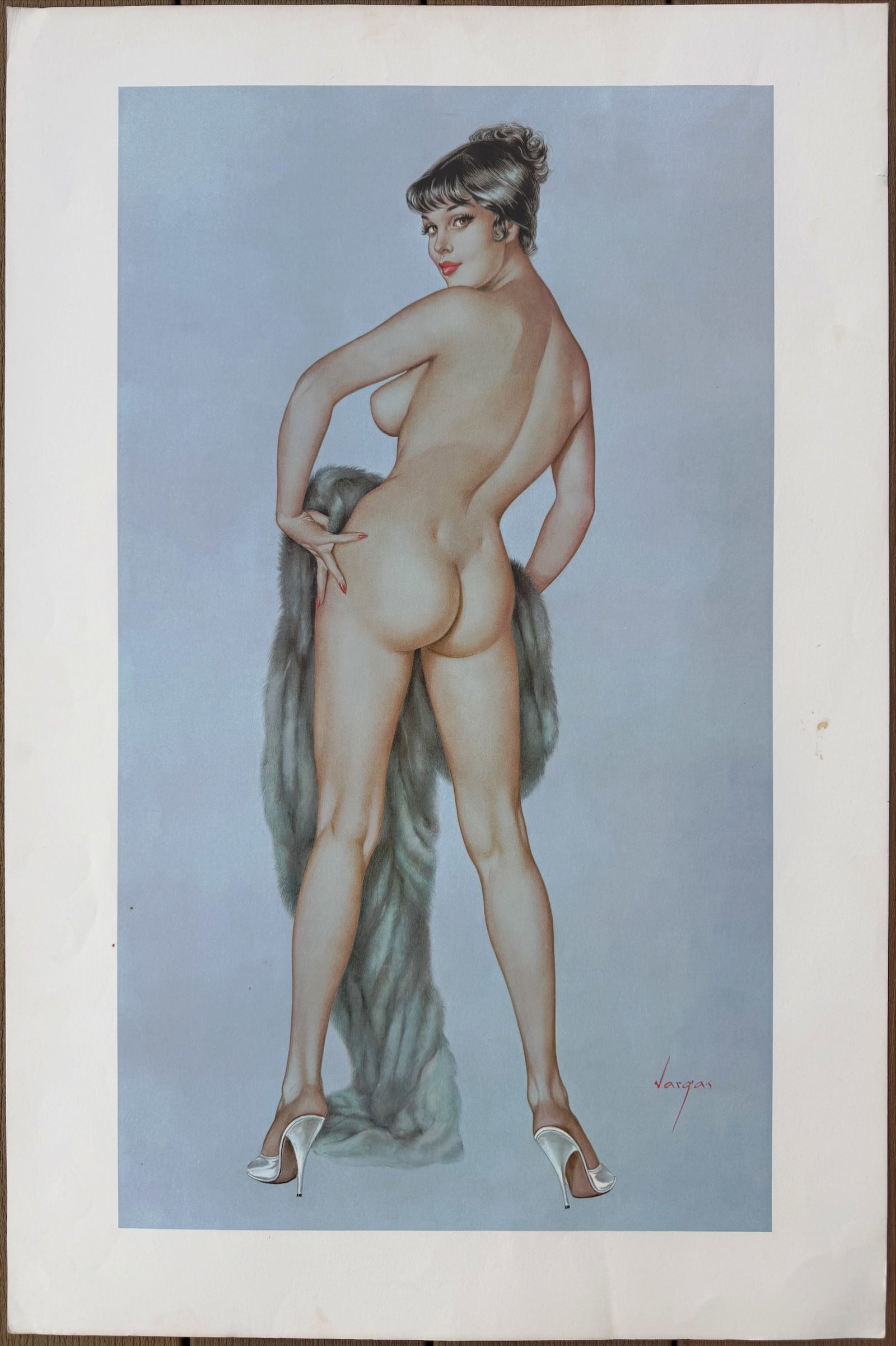 Alberto Vargas Artist Proof The Playboy Portfolio "This Must Have Set Him Back": This piece is a proof image for the Albert Vargas Playboy portfolio collaboration he did with playboy. This artwork appeared on page 94 of the May 1961 issue of Playboy Magazine, with the caption "Thi
