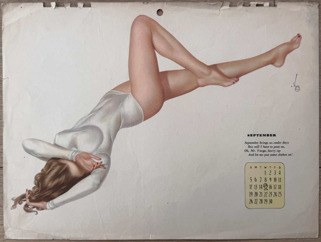 Alberto Vargas Artist Proof "The Varga Girl" September 1942 Calendar (1 of 4)