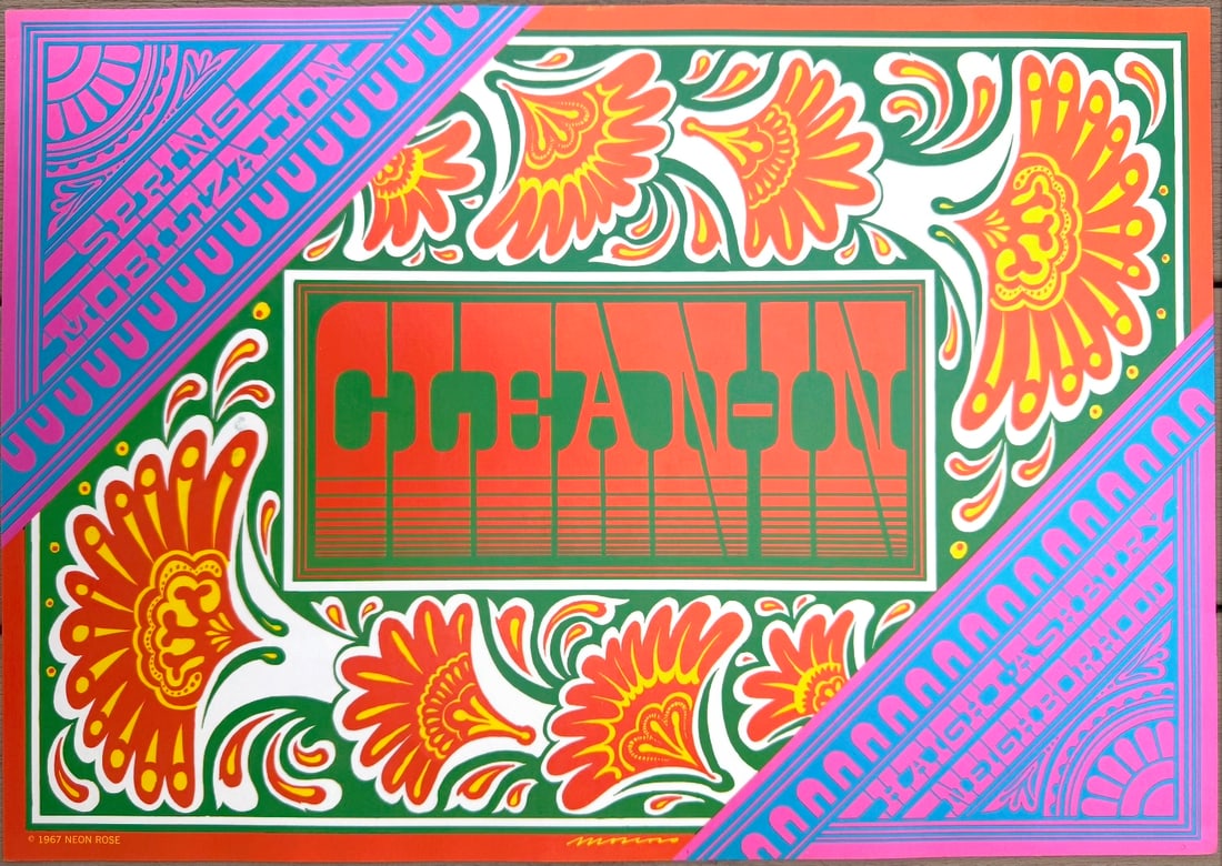Victor Moscoso Neon Rose #15 – Clean-In Spring Mobilization (1967) (1 of 5)