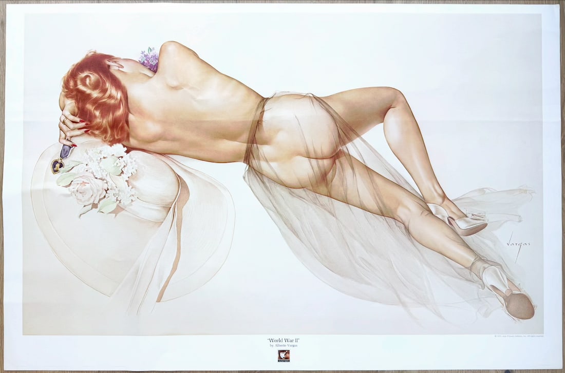 Alberto Vargas Print "World War II": Alberto Vargas is well known for his American Classic cover girls which were originally painted in the 1940's. "Temptation" is an original painting, presently displayed at the Spencer Museum of Art, U