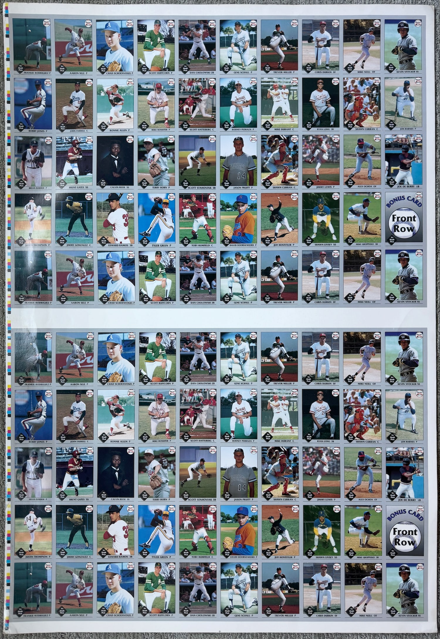 Uncut Sheet Of Baseball Cards (1 of 4)