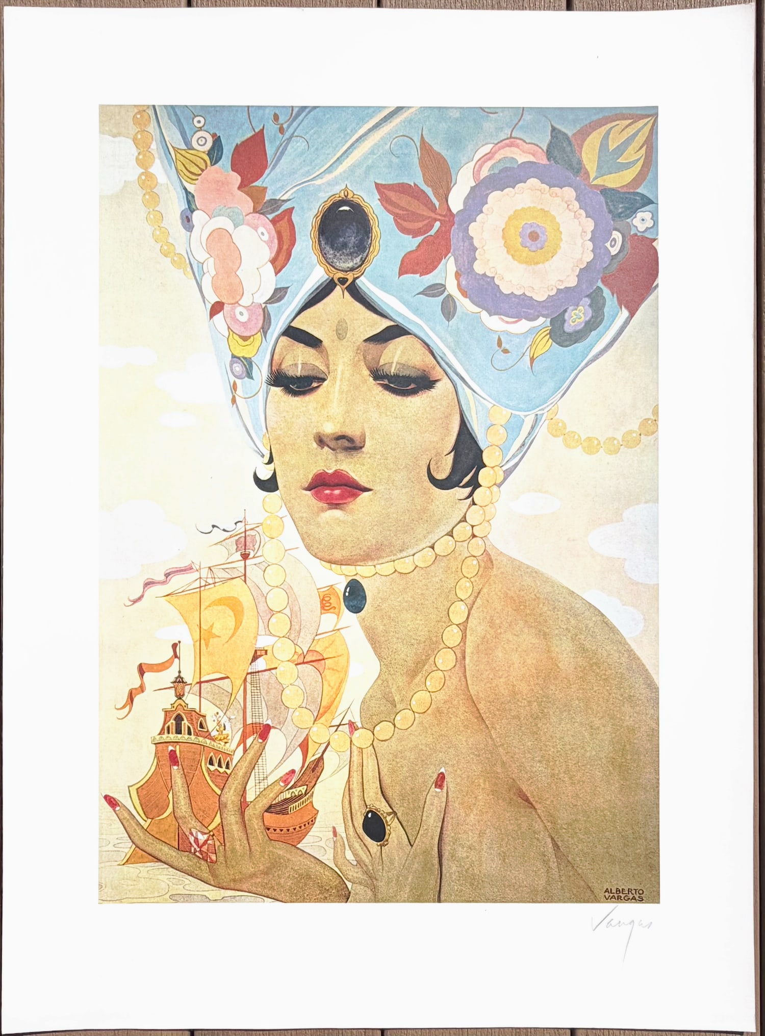 Alberto Vargas "Scheherazade" 1979: This print is signed and was produced by the San Francisco Art Exchange in 1979.