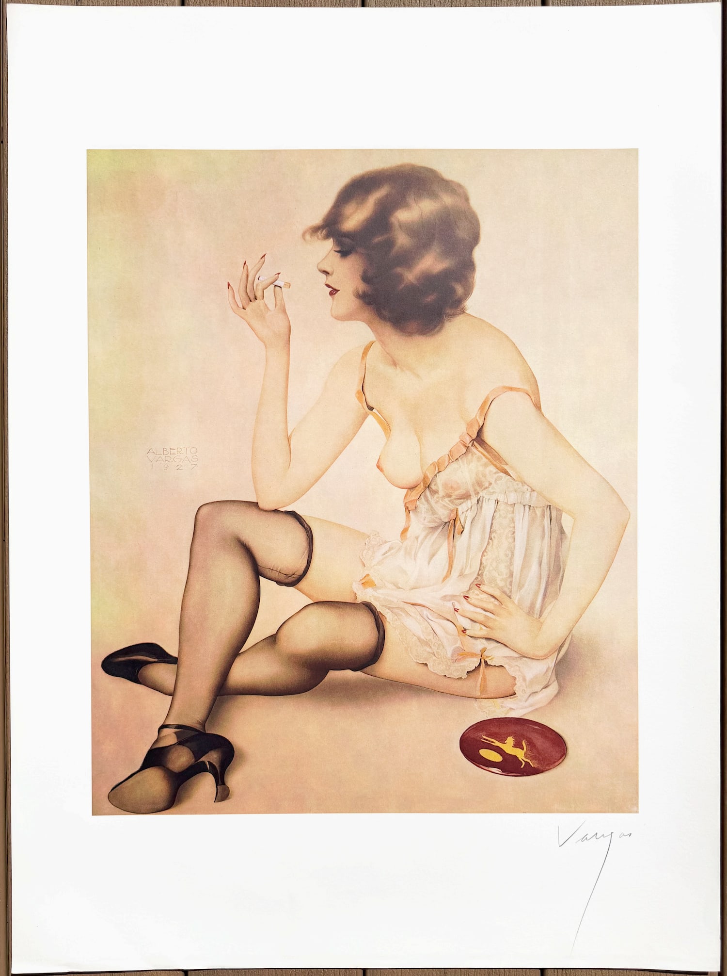 Alberto Vargas Signed Smoke and Dreams: This print is signed and was produced by the San Francisco Art Exchange in 1979.