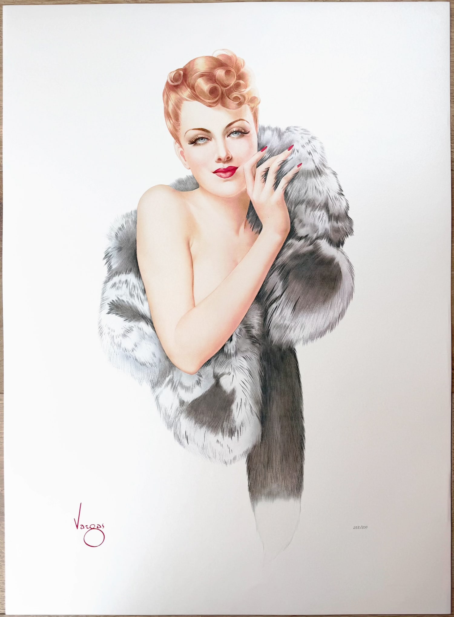 Alberto Vargas "Beauty" 1993 San Fransisco Art Exchange 258/300: From the San Francisco Art Exchange, in 1993. "BEAUTY" So much can be expressed in the eyes of the woman we love. Here Alberto Vargas has captured all the unspoken affection of his favorite model: Ann