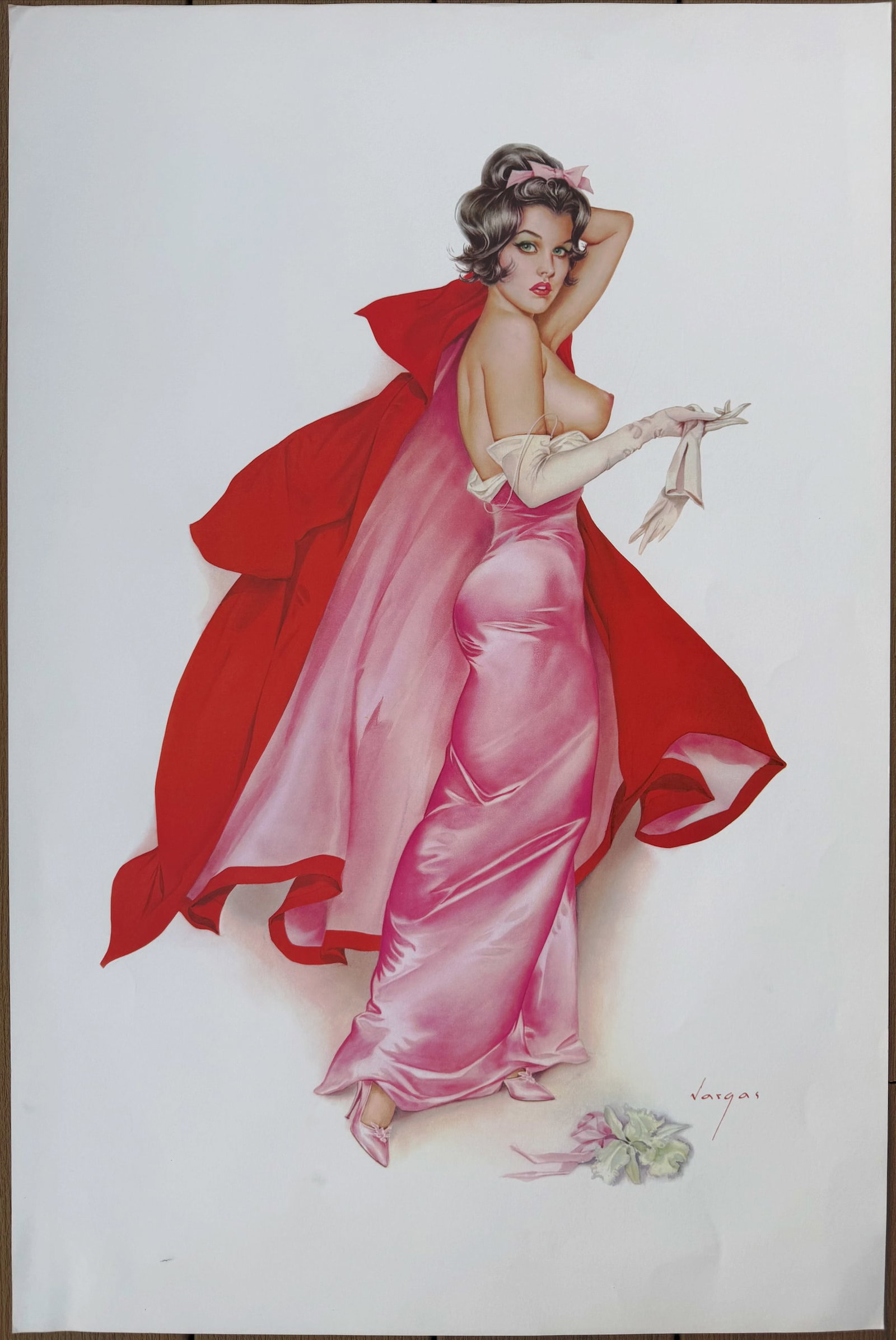 Alberto Vargas The Playboy Portfolio Artist Proof "Opening Night": This piece is a proof image for the Albert Vargas Playboy portfolio collaboration he did with playboy. This artwork appeared on page 94 of the May 1961 issue of Playboy Magazine, with the caption "Thi