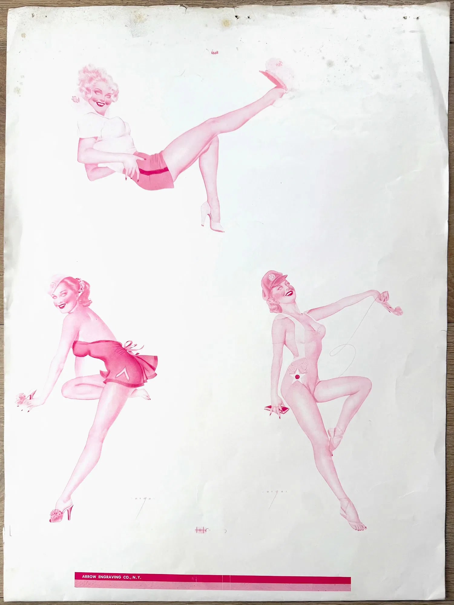 Alberto Vargas Esquire Artisti Proofs: This is an esquire artist proof from Alberto Vargas's personal collection.