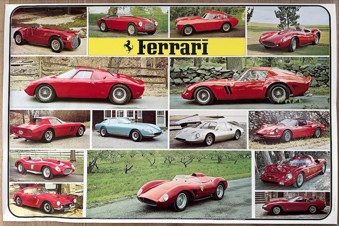 Original 1975 Ferrari Poster from Automobile Quarterly (1 of 1)