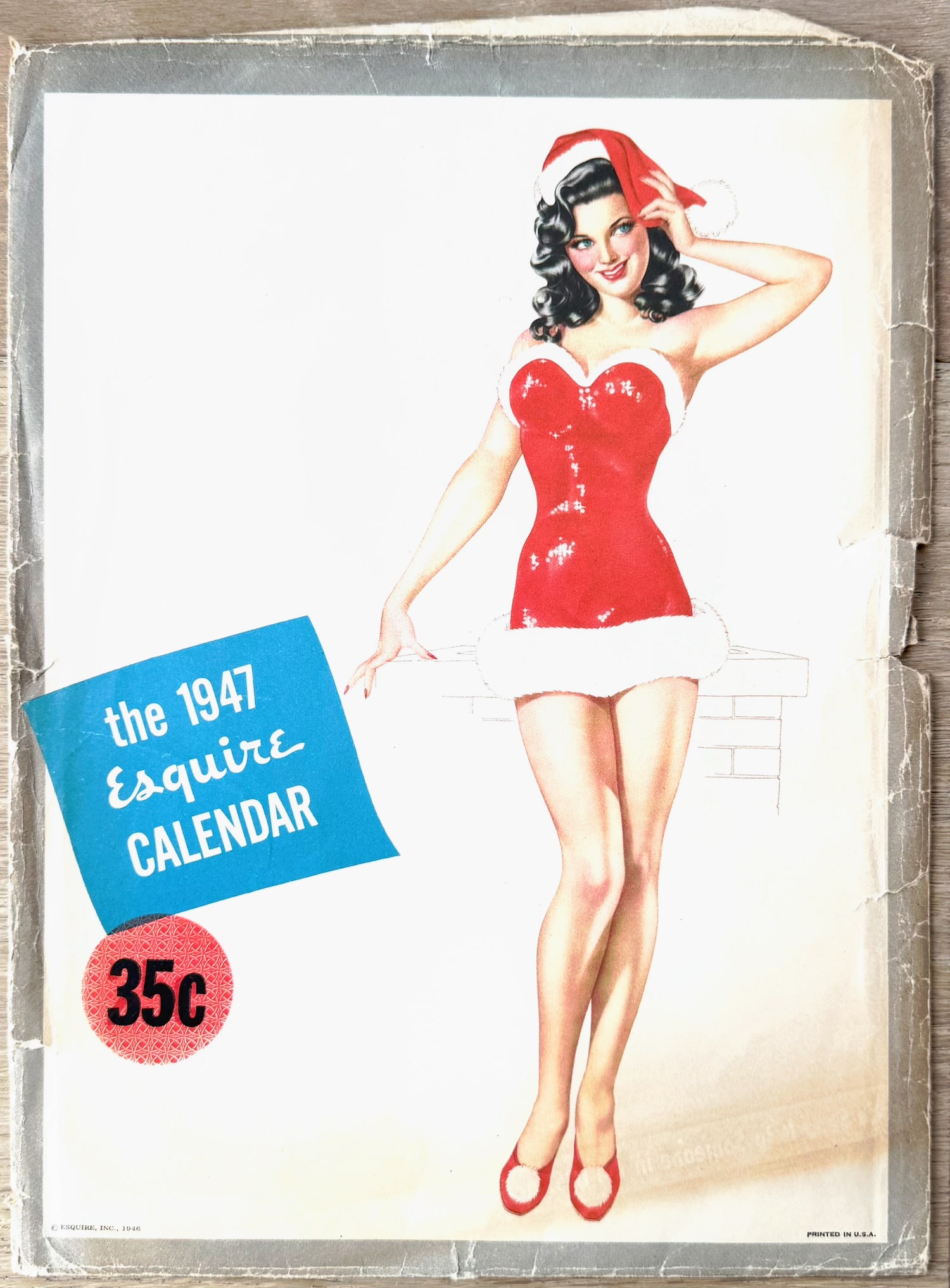 Alberto Vargas Artist Proof Calendar Sleeve December 1947: This Is an Artist Proof of December 1947 Esquire calendar.