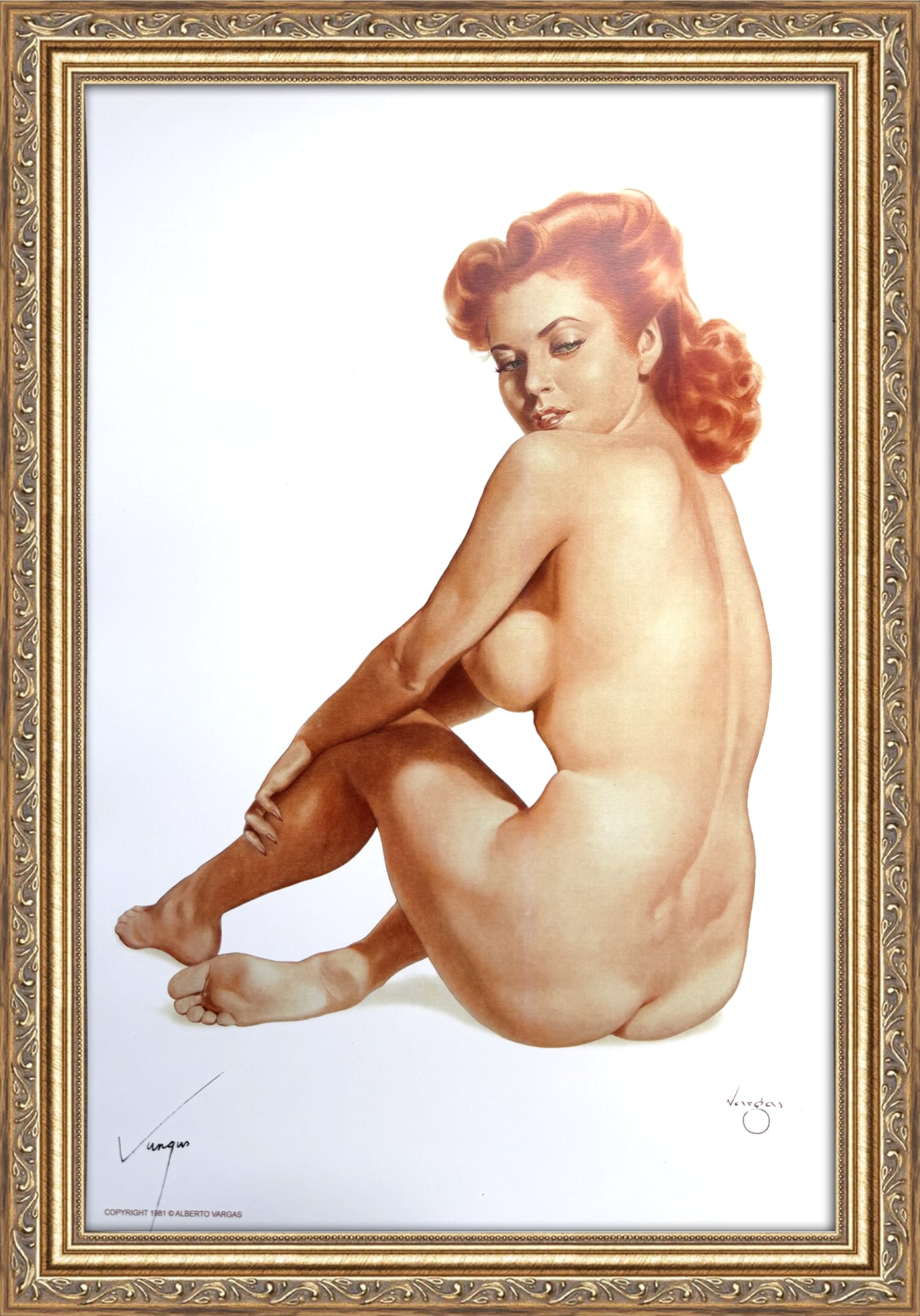 Alberto Vargas Signed Playboy magazine in December 1963 Jeanne Dean: This 11" x 17" Alberto Vargas pin-up print was created between 1979 and 1984 at a store called The Pin-up Shop in Las Vegas—a specialty boutique backed by Playboy President Derrick J. Daniels as a k