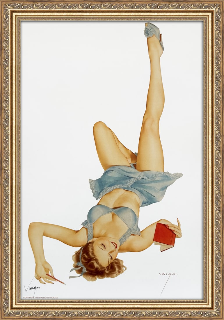 Alberto Vargas Signed "So Many Choices" Three of Clubs: This 11" x 17" Alberto Vargas pin-up print was created between 1979 and 1984 at a store called The Pin-up Shop in Las Vegas—a specialty boutique backed by Playboy President Derrick J. Daniels as a k