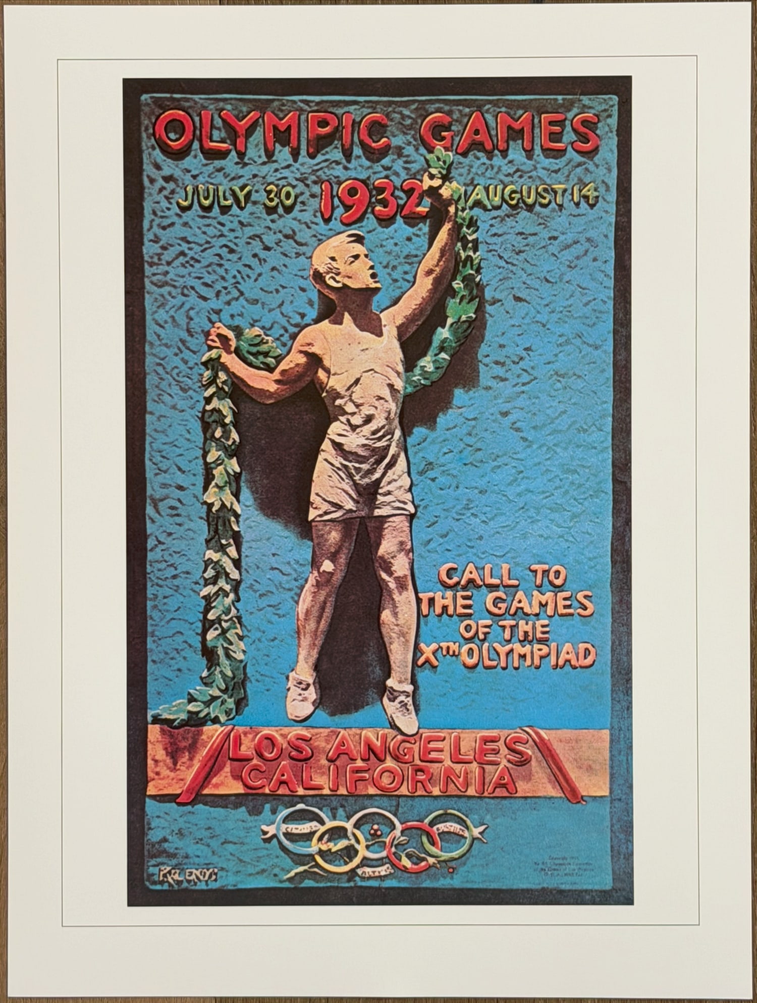 Olympic Games 1932 7.30 - 8.14 Los Angeles Official re-release Olympic Print (1 of 2)