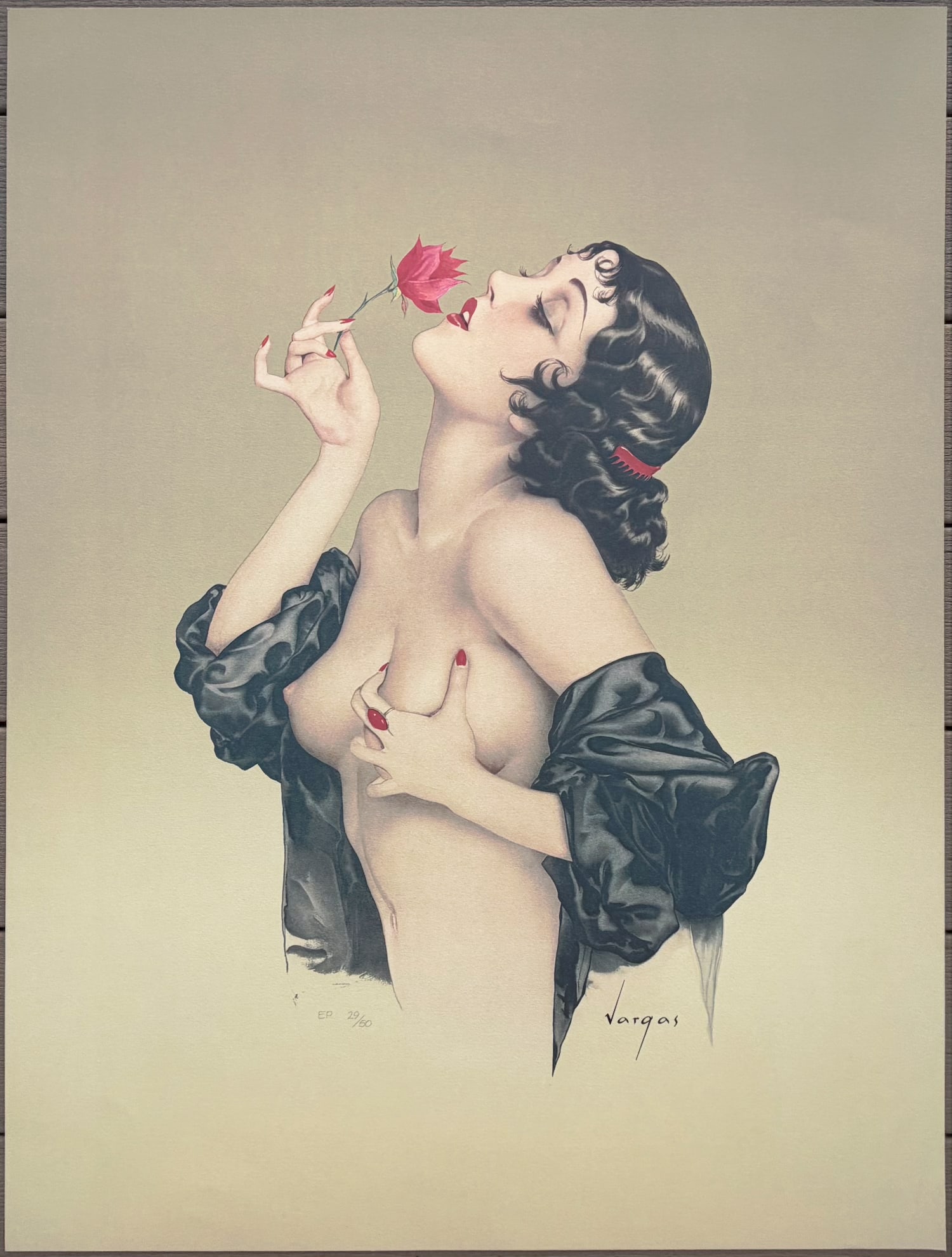 Alberto Vargas Memories of Olive EP 29/50 "Exhibition Proof": Transport yourself to the Roaring Twenties with this rare 1985 limited-edition lithograph of Alberto Vargas's 1920 masterpiece. Featuring silent film icon Olive Thomas – the first "Vargas Girl" – 
