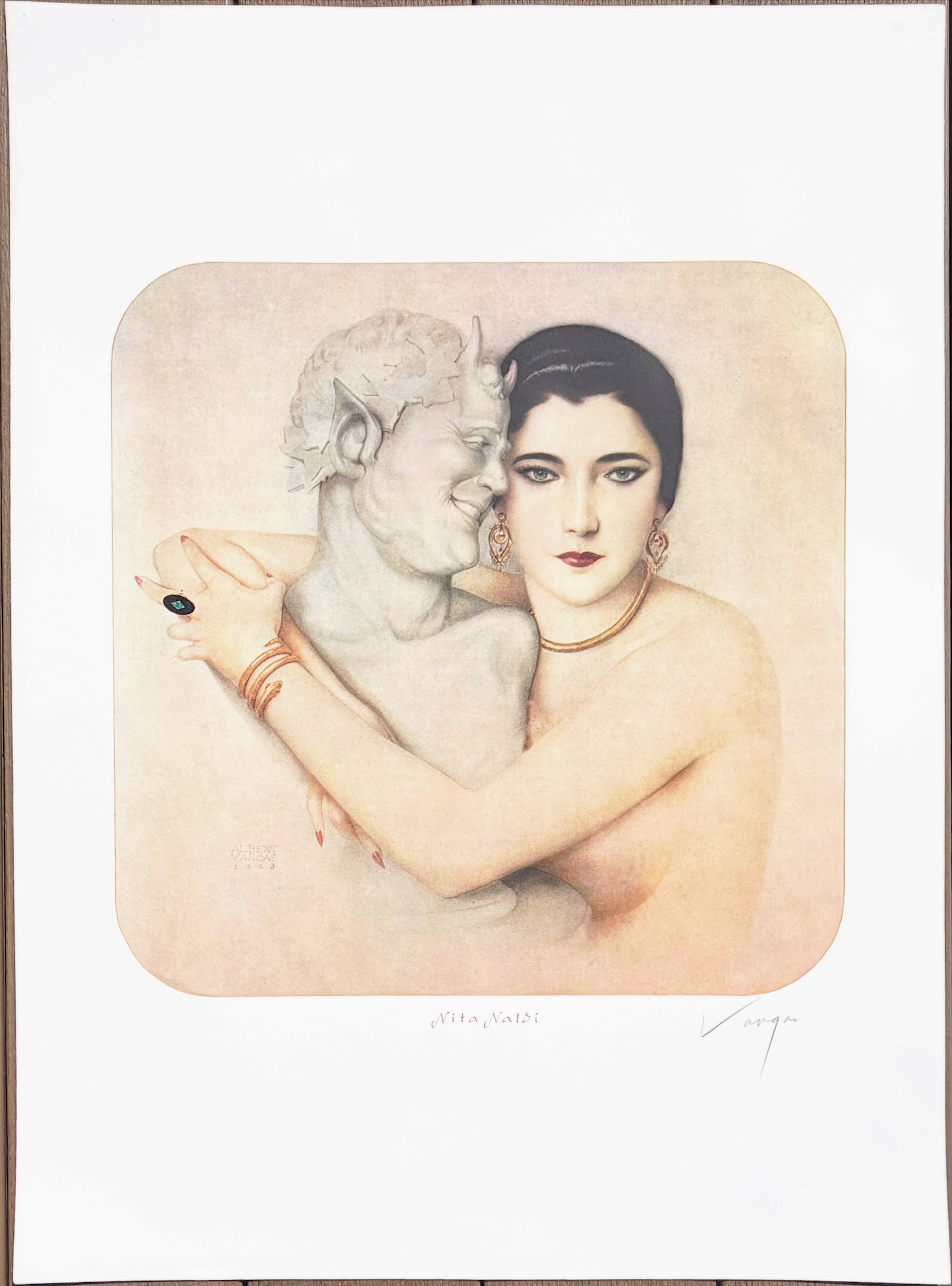 Alberto Vargas Signed Lithograph Nita Naldi: This print is Signed and was produced by the San Francisco Art Exchange in 1979.