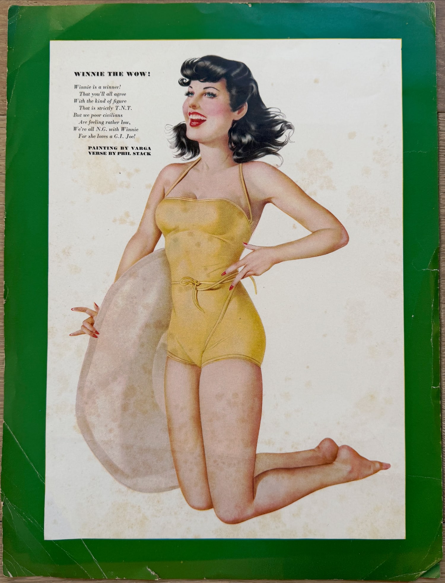 Alberto Vargas Artist Proof Esquire "WINNIE THE WOW!": This is an artist proof Alberto Vargas used while editing an issue of Esquire Magazine.