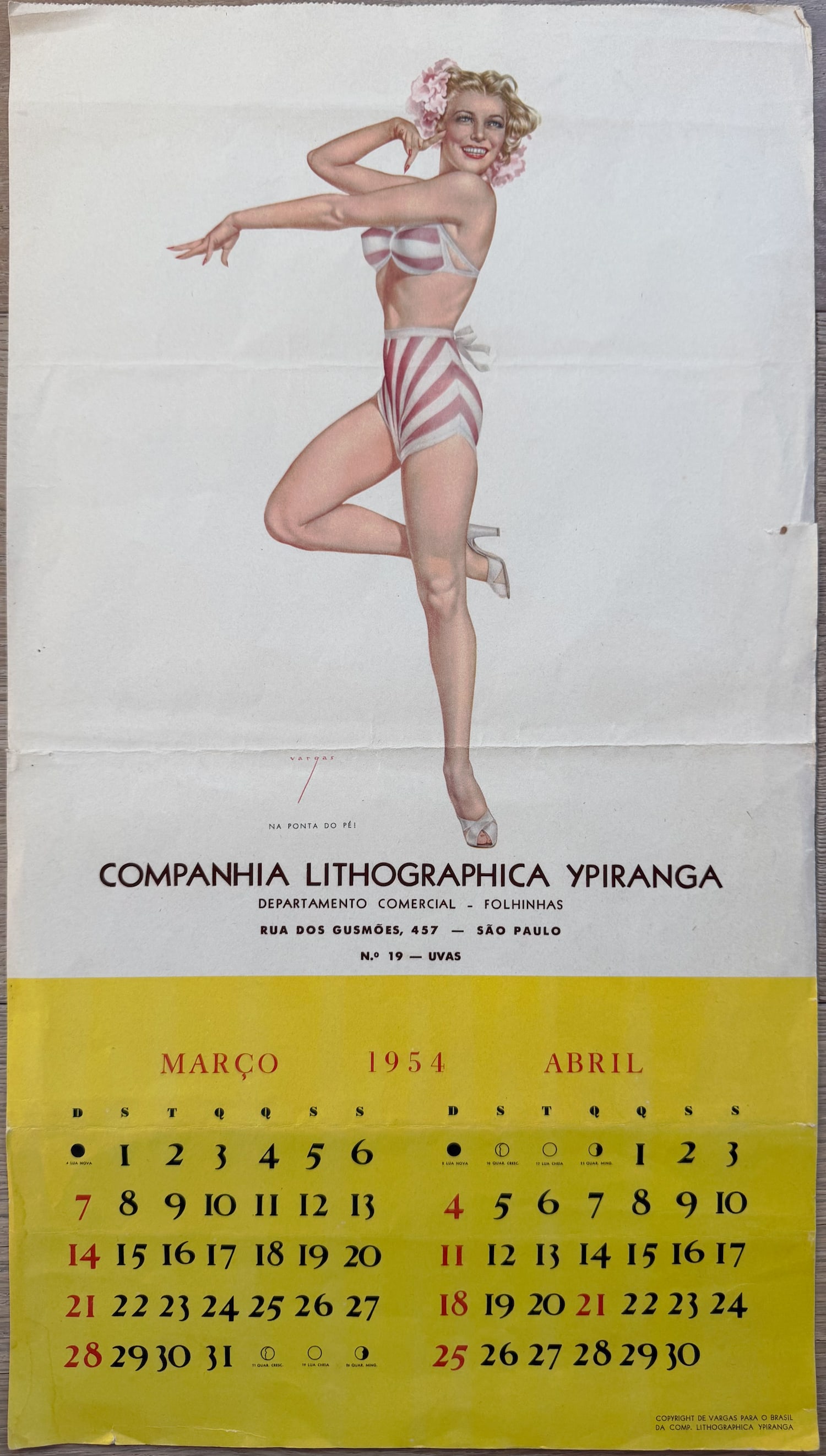 Alberto Vargas Portuguese Calendar Proof May 1954