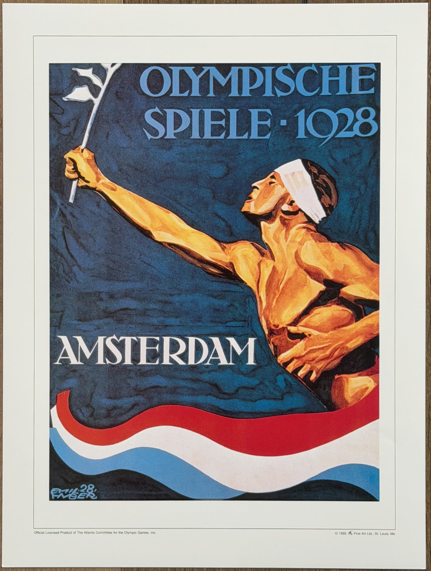 1928 Amsterdam Olympic Games Official Poster – Classic Athlete Design Print (1 of 2)