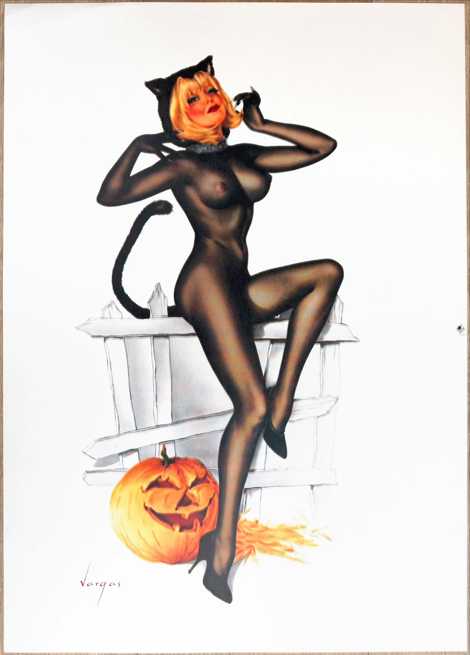 Rare Alberto Vargas “Trick or Treat” Test Print – San Francisco Art Exchange: Rare test print of Alberto Vargas’ iconic “Trick or Treat” pin-up, published by the San Francisco Art Exchange (SFAE). This is the classic 1967 Playboy gatefold image of a blonde Vargas Girl